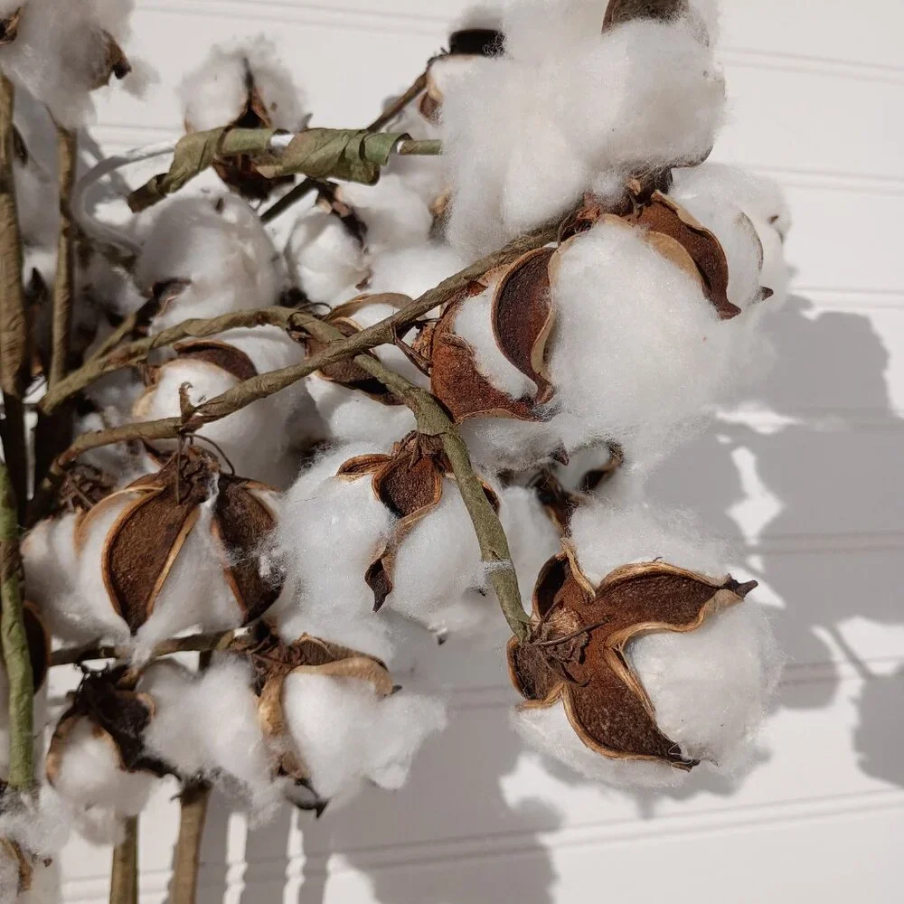 9 Pc Artificial Cotton Stems 24-26